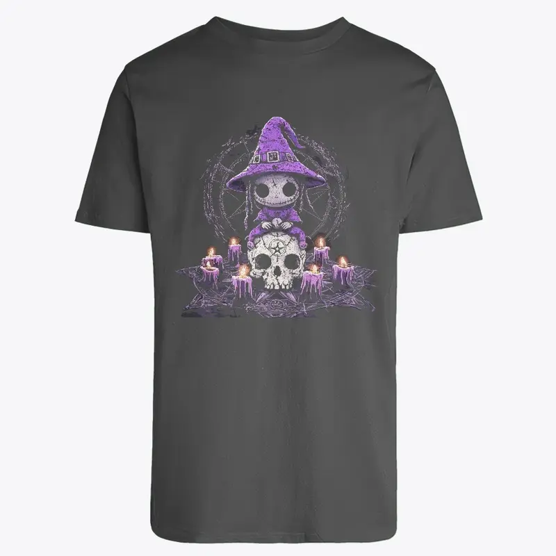 Cute Witch-Skull Halloween T-Shirt