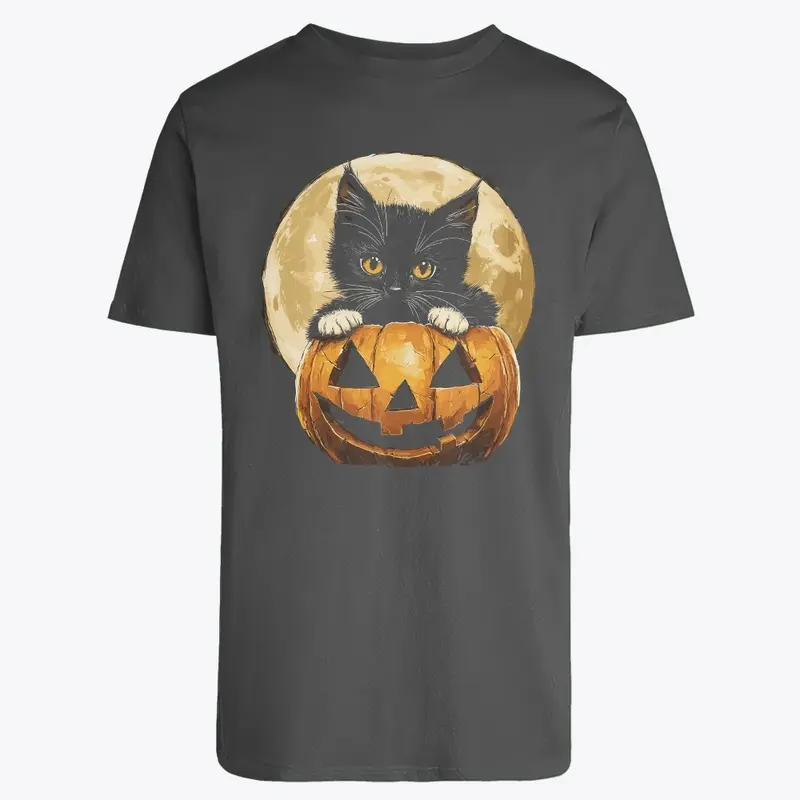 Black Cat-Pumpkin Halloween Shirt